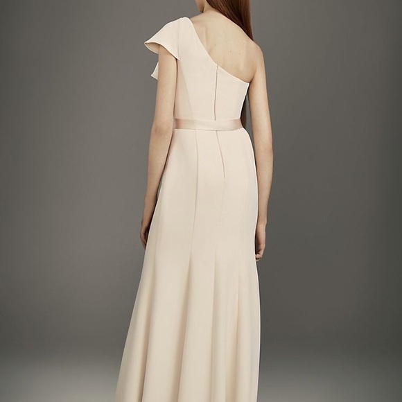 Vera Wang Navy One Shoulder Gown - Picture 6 of 7